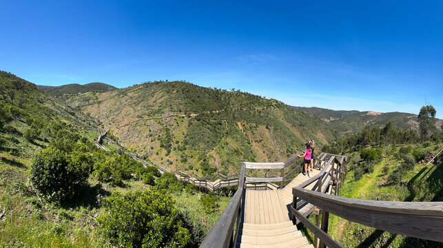 Scenic View of Barranco do Demo Boardwalk in Algarve, Portugal