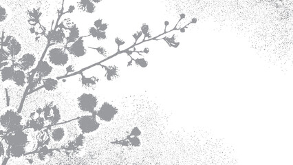 Fototapeta premium Monochrome foliage pattern with rough grunge finish Abstract leaf design with textured grunge style