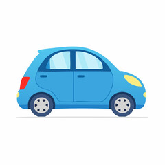 Fototapeta premium Blue cartoon car illustration