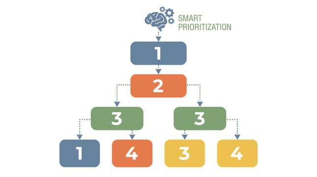 Smart prioritization process flowchart diagram.