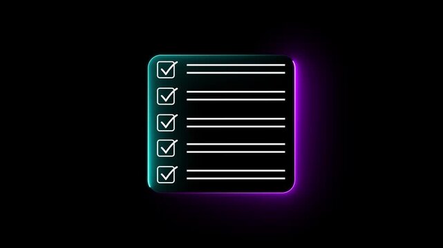 Document verification and approval process with digital checklist concept on the transparent background complete digital checklist with white check marks. animation