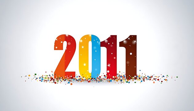 Colorful 2011 graphic with confetti