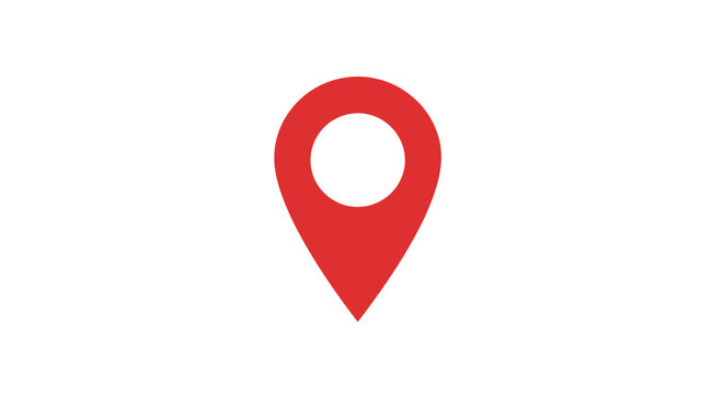 Red Location Pin Icon Symbol.