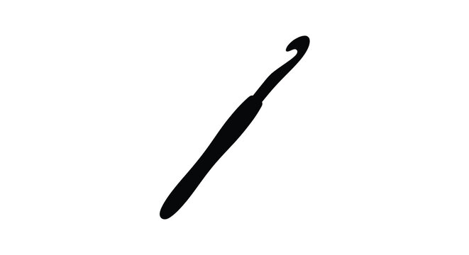 Crochet hook silhouette on a white background