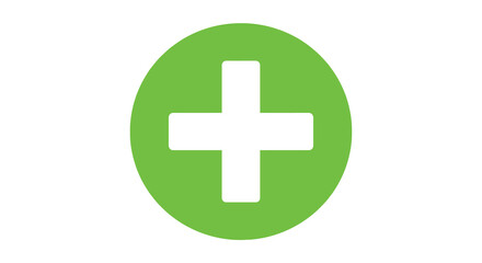 Obraz premium plus sign icon bright green and white isolated on white