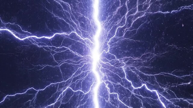 Abstract Electric Lightning Strike Energy Burst.