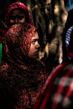 Young Girl Watching from the Margins, Uninvited
