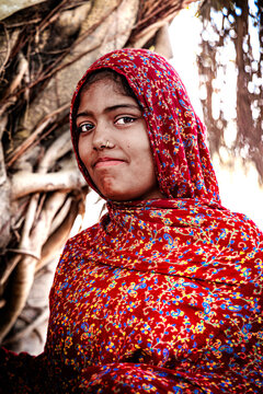 Young Girl Watching from the Margins, Uninvited