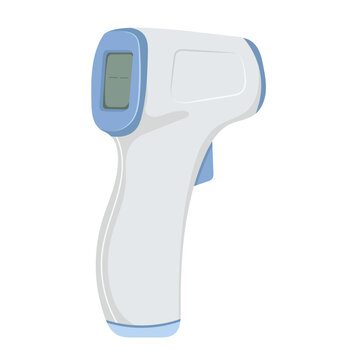 Digital Infrared Thermometer Gun Device Illustration Isolated on White Background
