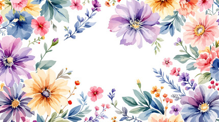 Obraz premium Vintage style flower frame with elegant soft petals