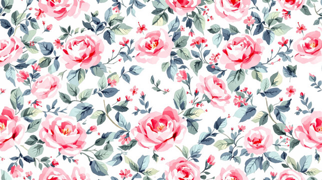 Vintage flower border with delicate pastel petals design