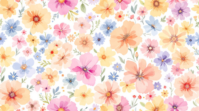 Minimal floral composition forming decorative border edges