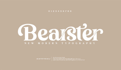 Elegant typography beauty fashion elegant minimalist serif italic fonts decorative wedding vintage retro logos. Minimal luxury font alphabet logo. Vector illustration ©  Fontera 