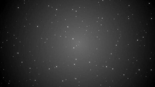 Black and white abstract monochromatic festive sparkling stars vignette gradient animation
