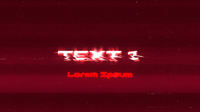 80s Movie Damaged VHS Title with Retro Glitch and Beveled Text