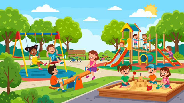 Children Playing on a Playground 1.