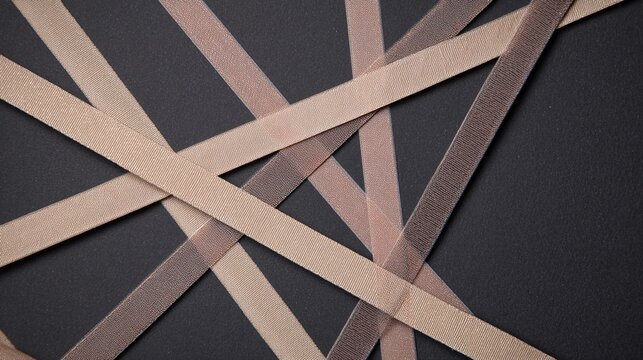 elastic. Multiple elastic bands stretched in a radial pattern against a dark background. product launch decks, UI/UX mockups, designed for product launches and innovation pitches.