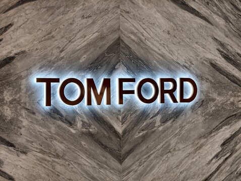 Shanghai,China-Nov.3rd 2025: TOM FORD brand logo sign