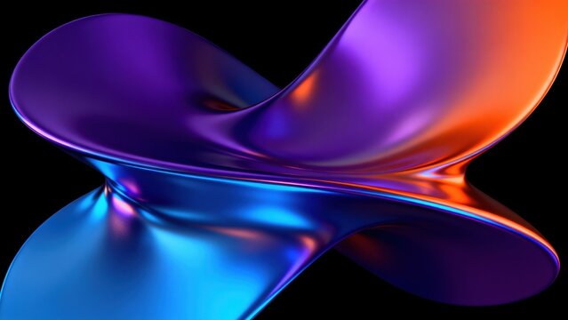Abstract colorful flowing shape