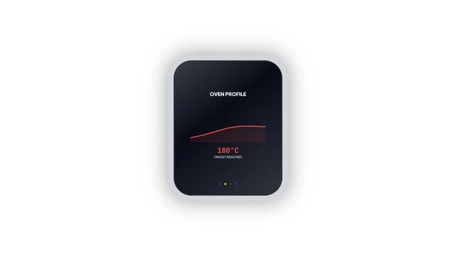 Smartwatch Kitchen Assistant Interface Showing Cooking Timers Oven Temperature and Meat Probe Monitor