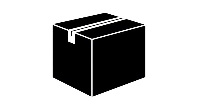 3d rendering of minimalist black gift box with white ribbon on plain background