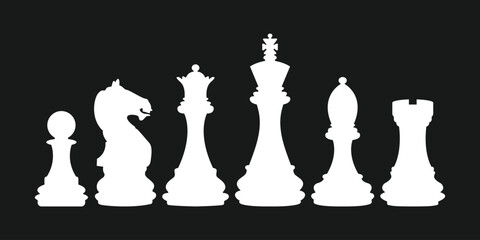 Set of flat chess pieces icon designs © Widy Amelia Putri