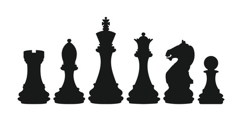 Set of flat chess pieces icon designs © Widy Amelia Putri