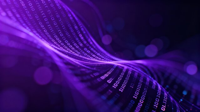 Abstract digital binary wave