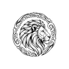 Fototapeta premium Lion Head with Long Mane Details.