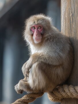 Portrait of Japanese macaque