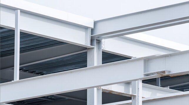 girder. Industrial steel structure under construction, architectural elements with clean lines. real-estate listings.