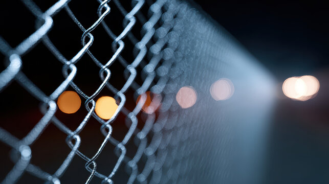 Artificial intelligence large language models LLM inspire innovation like this close up of metal fence with blurred lights creating mysterious