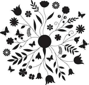 Colorful Floral Vector Collection with Spring Flowers, Botanical Elements and Decorative Nature Designs