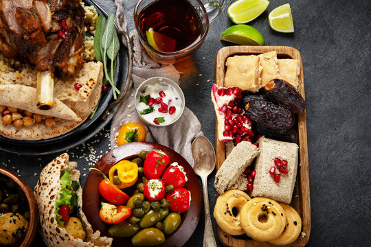 Various of Middle eastern or Arab dishes.