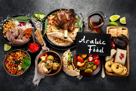 Various of Middle eastern or Arab dishes.