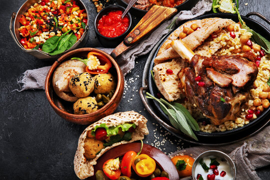 Various of Middle eastern or Arab dishes.