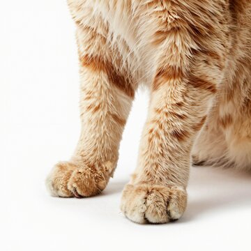 Cat's paws, white background