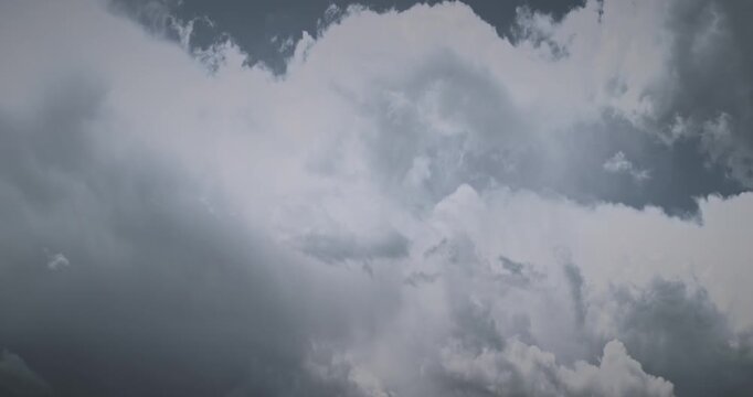 From Dark To Light Sky Natural Background. Rain Heavy Clouds Give Way To White