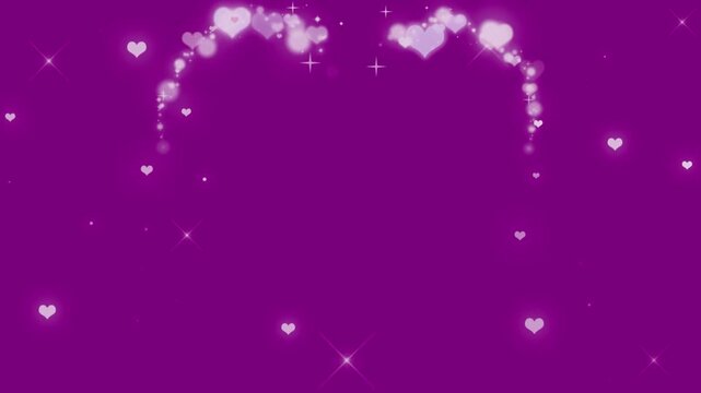 Purple 800080 Hex Code Hearts Flying Valentine's Day Holiday Love infinite loop background animation fluid shapes abstract motion design template advertising content space text logo placeholder modern