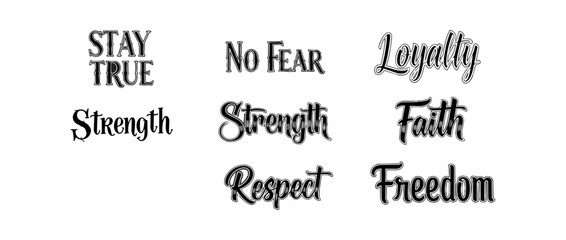 Obraz premium Inspiring words and concepts in white text on black background