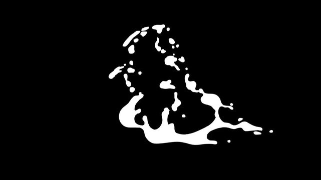 Hand drawn 2d cartoon flash fx, sparkle smoke blast explosion, liquid water drop animation, alpha channel transparent in 4k quality, comic style fx for movies, games