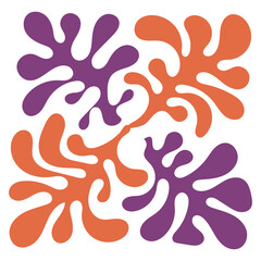 Naklejka premium Abstract Organic Leaf Motif Illustration