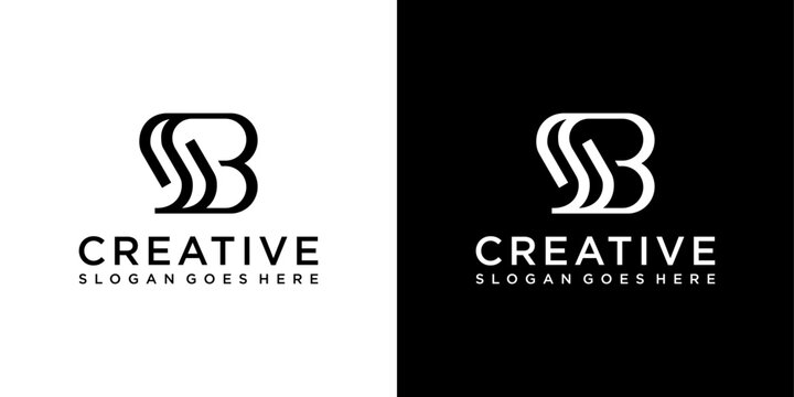 SB or BS initial letter logo design vector