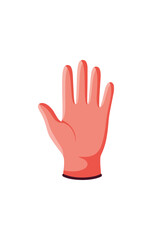 Fototapeta premium Cartoon hand with palm out on black background