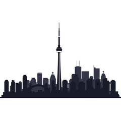 Obraz premium Toronto Skyline Silhouette - CN Tower and Cityscape Vector