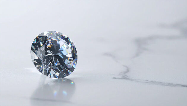Shining Diamond: A brilliant cut diamond sparkles with captivating radiance, showcasing its inherent beauty. 