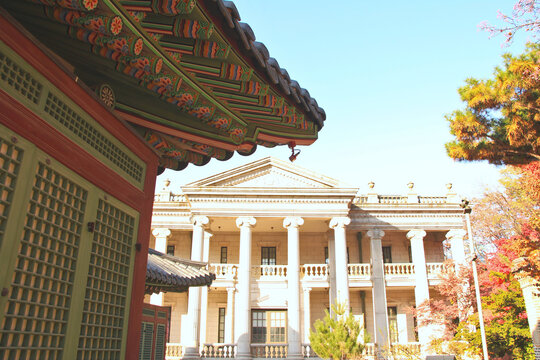 Beautiful Seokjojeon Building inside Deoksugung Palace in Seoul, South Korea