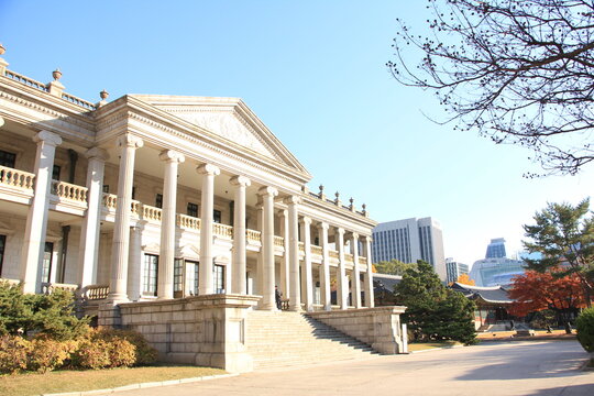 Beautiful Seokjojeon Building inside Deoksugung Palace in Seoul, South Korea