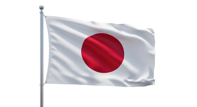 Waving flag of japan a symbol of the land of the rising sun
