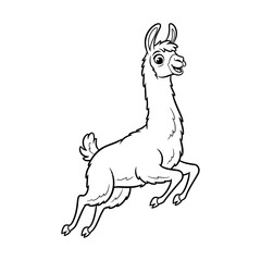 Fototapeta premium Cartoon Llama Jumping